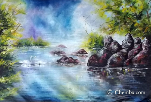 Hand painted africa artwork oil on canvas in Lagos Nigeria